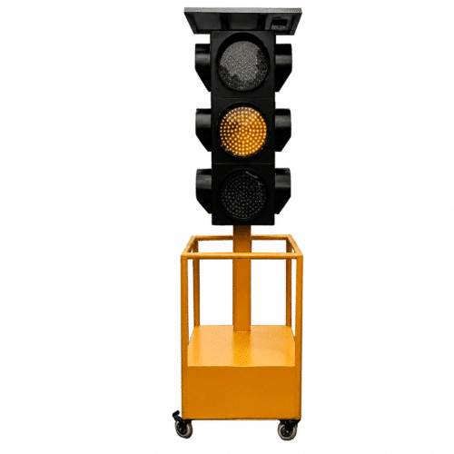 สัญญาณไฟจราจร ชนิดเคลื่อนย้ายได้ ชนิดโซล่าเซลล์ ชนิด 12 ดวง โคม (Movable Solar Traffic Light)