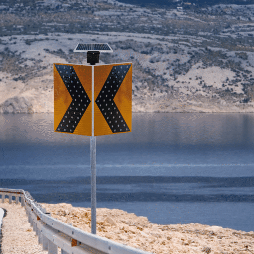 ป้ายไฟเตือนทางโค้งพลังงานแสงอาทิตย์