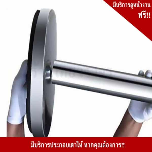 เสากั้นทางเดินสแตนเลส หัวกลม สีเงิน ชนิดสายคล้อง ความสูง 90 Cm. ฐานขนาด 32 Cm. (ราคาต่อต้น) - Image 6