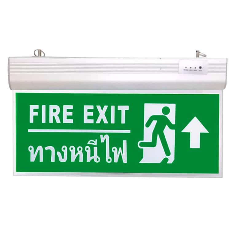 ป้ายไฟทางออกฉุกเฉินแบบแขวน สติ๊กเกอร์ 1 หน้า