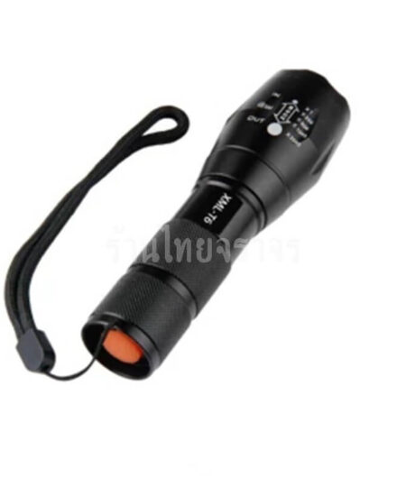 ไฟฉาย LED ปรับ Zoom ได้ พร้อมกล่องและถ่านชาร์จ กล่องเขียว