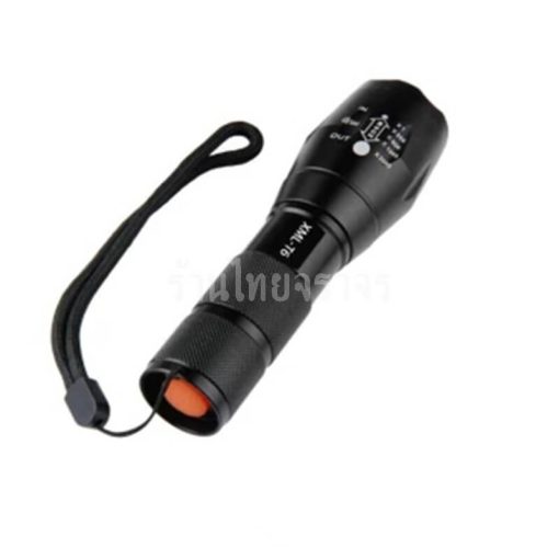 ไฟฉาย LED ปรับ Zoom ได้ พร้อมกล่องและถ่านชาร์จ กล่องเขียว
