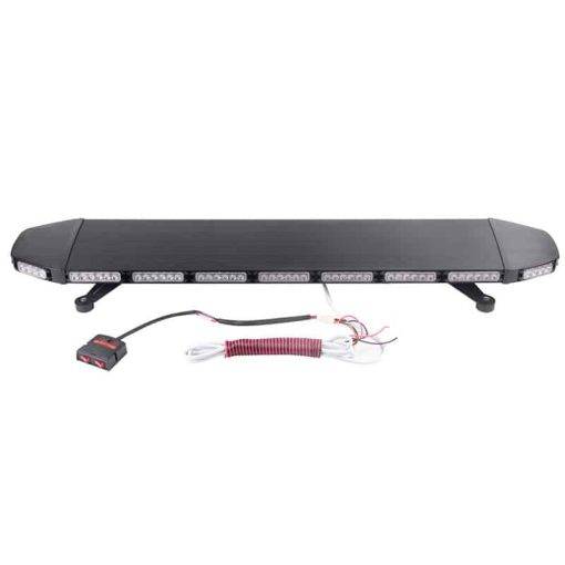 ไฟแฟลช LED รางยาว ขนาด 23x115x10 Cm. ฐานแม่เหล็ก ติดหลังคารถปรับได้ 25 จังหวะ