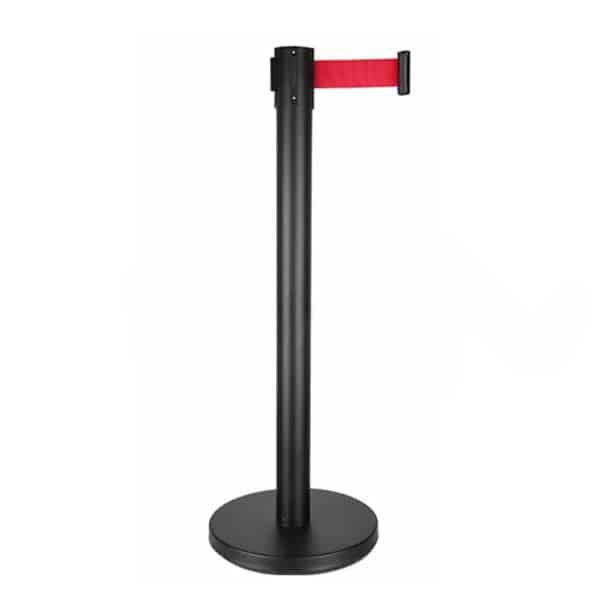 เสากั้นทางเดินสีดำ ความสูง 90 Cm. ชนิดดึงกลับอัตโนมัติ (ราคาต่อต้น)