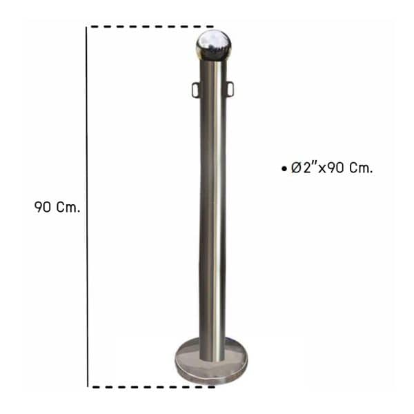 เสากั้นสแตนเลสชนิดหัวลูกบอล
