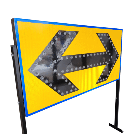 ป้ายเตือนก่อสร้างพลังงานแสงอาทิตย์ ขนาด 60x120 Cm ชนิดลูกศร ปรับได้ 4 จังหวะ