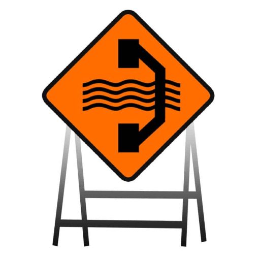 ป้ายเตือนทางเบี่ยงไปทางขวา