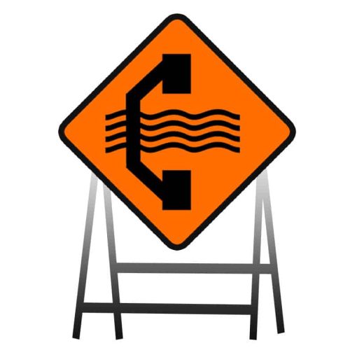 ป้ายเตือนทางเบี่ยงไปทางซ้าย