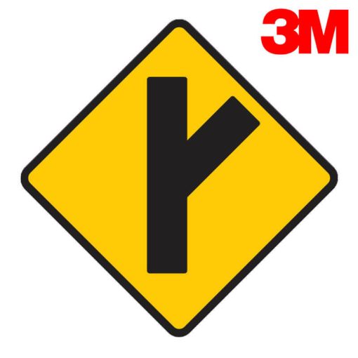 ป้ายเตือนทางโทแยกทางเอกทางขวารูปตัววาย