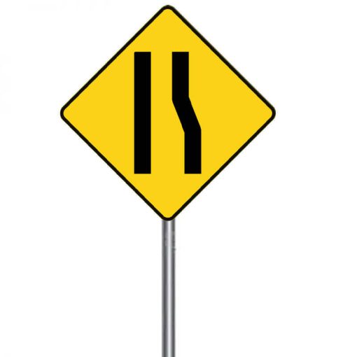 ป้ายเตือนทางแคบด้านขวา