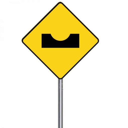 ป้ายเตือนทางเป็นแอ่ง