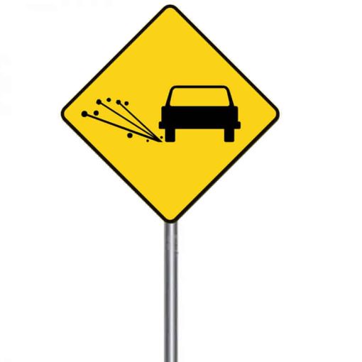 ป้ายเตือนทางร่วน