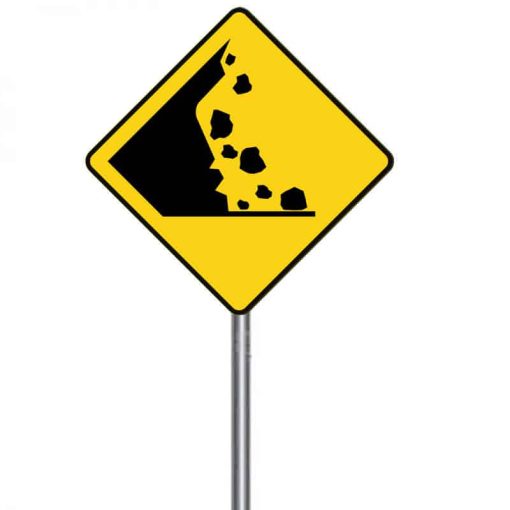 ป้ายเตือนระวังหินร่วง