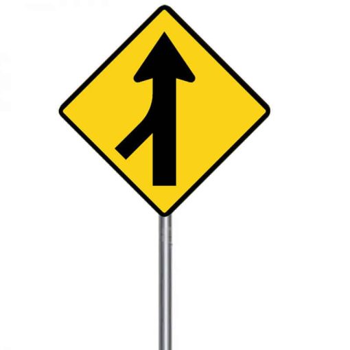 ป้ายเตือนทางร่วมซ้าย