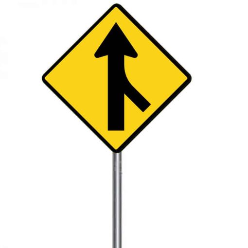 ป้ายเตือนทางร่วมขวา