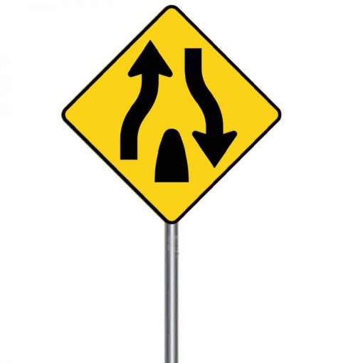 ป้ายเตือนสิ้นสุดทางคู่