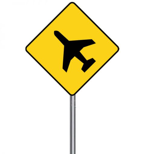 ป้ายเตือนระวังเครื่องบินบินต่ำ