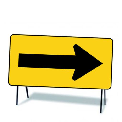 ป้ายเตือนแนวทางเครื่องหมายลูกศรขนาดใหญ่