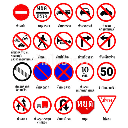 ป้ายจราจร-ประเภทป้ายบังคับ