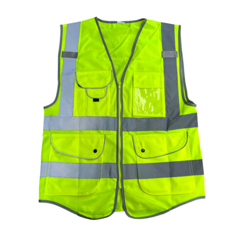 SSTVS31-XXL เสื้อสะท้อนแสง สีเขียวมะนาวแบบซิป ไซส์XXL