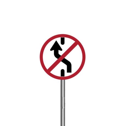 ป้ายห้ามเปลื่ยนช่องเดินรถไปทางซ้าย