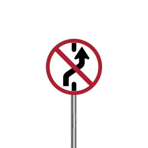 ป้ายห้ามเปลื่ยนช่องเดินรถไปทางขวา