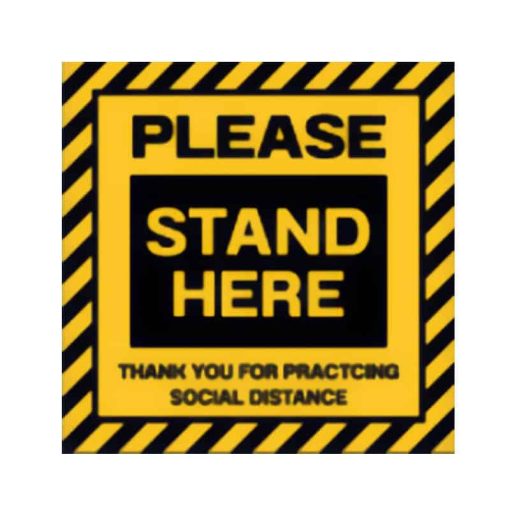 สติ๊กเกอร์ติดพื้น PLEASE STAND HERE
