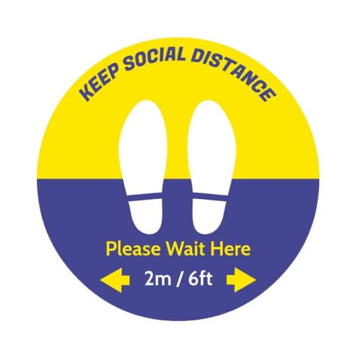 สติ๊กเกอร์ติดพื้น Please Wait Here