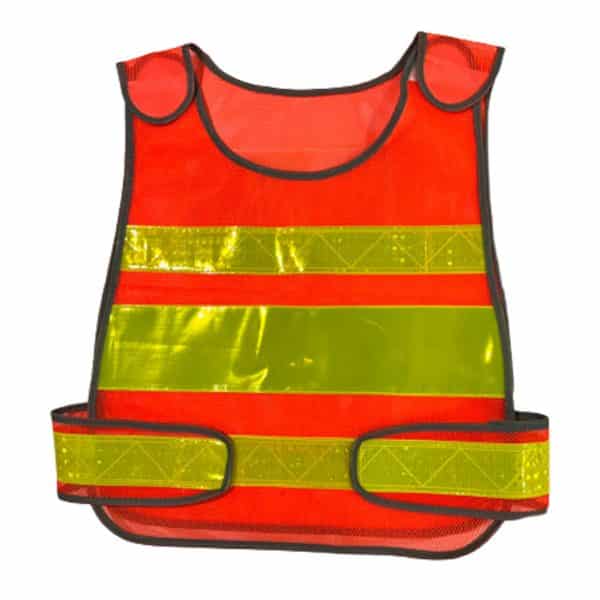 SSTV149 เสื้อสะท้อนแสงจราจรสีส้ม พร้อมแถบสะท้อนแสงสีเหลือง