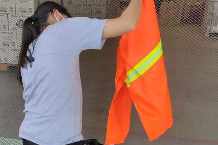 เสื้อ – กางเกง กันฝน สีส้ม คาดแถบสะท้อนแสง 1 แถบรอบตัว