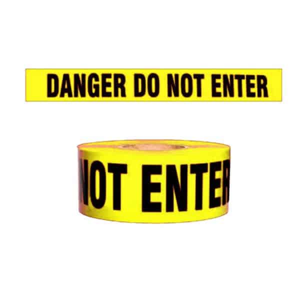 เทปกั้นเขต พร้อมข้อความ DANGER DO NOT ENTER สีเหลือง ขนาด 75 มม. x 500 เมตร
