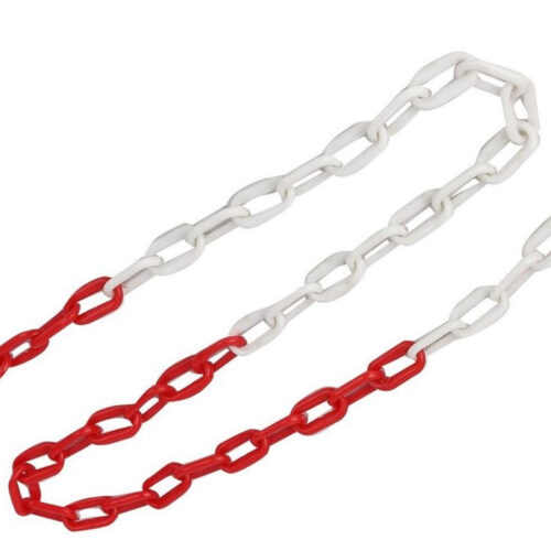 โซ่พลาสติก ขนาด 6 MM. ยาว 5 เมตร สีขาว-แดง