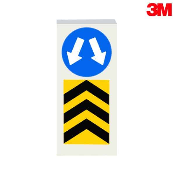 กล่องไฟ LED เตือนหัวเกาะถนน ขนาด 91x43x23 cm.