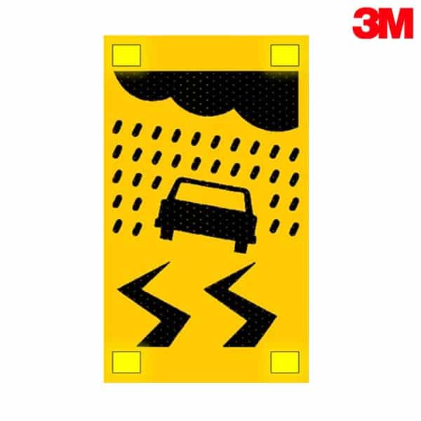 ป้ายไฟกระพริบเตือนถนนลื่น พลังงานแสงอาทิตย์