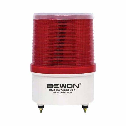 ไฟหมุน LED BEWON พลังงานแสงอาทิตย์ สีแดง
