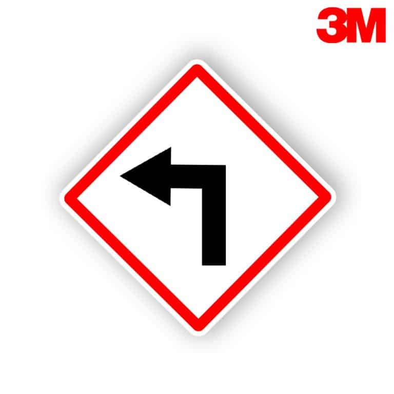 ป้ายตรงไปเลี้ยวซ้าย บ.82 สะท้อนแสง 3M