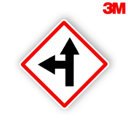 ป้ายตรงไปเลี้ยวซ้าย บ.82 สะท้อนแสง 3M