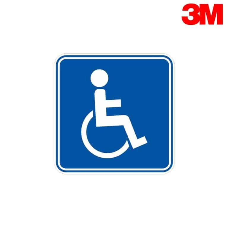 ป้ายคนพิการ อลูมิเนียม หนา 1.2 mm. 21x21 Cm. 3M Safety Grade