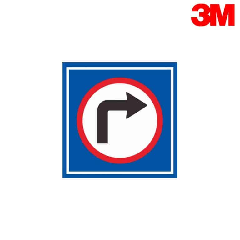 ป้ายสี่เหลี่ยมเลี้ยวขวา บ.85 สะท้อนแสง 3M