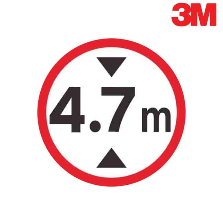 ป้ายจำกัดความสูง 4.7 เมตร สะท้อนแสง 3M