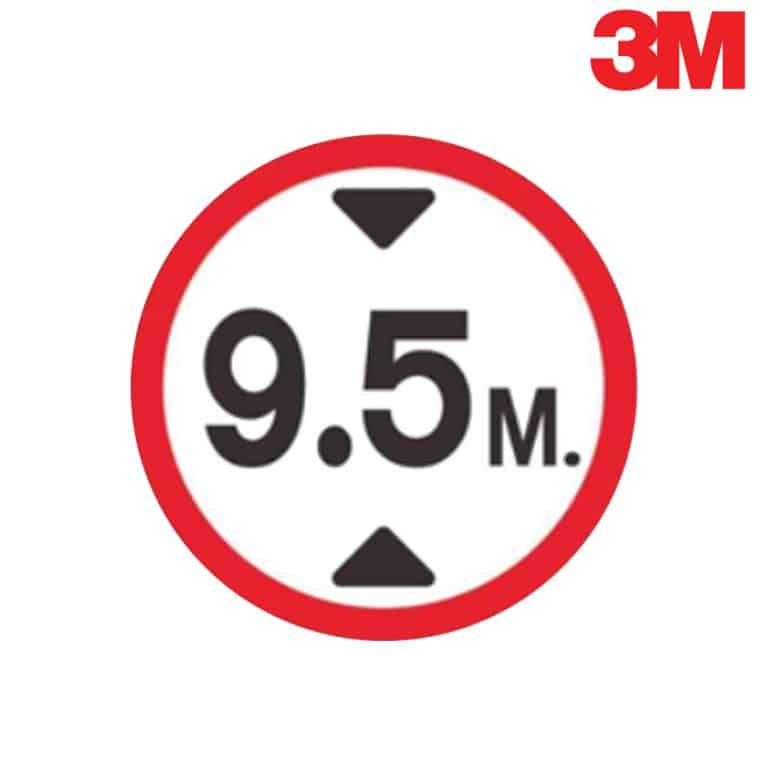 ป้ายจำกัดความสูง 9.5 เมตร สะท้อนแสง 3M