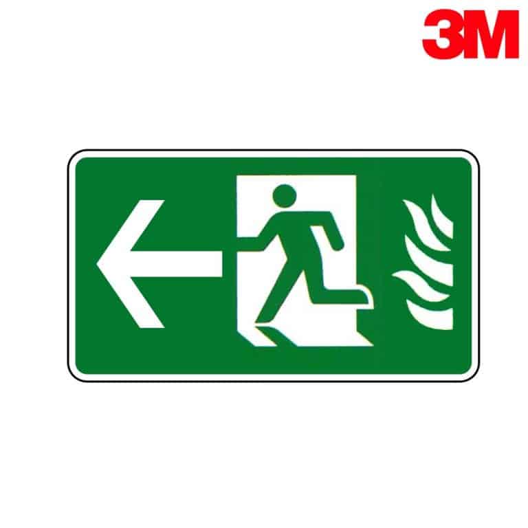 ป้ายทางออกฉุกเฉินด้านซ้าย 013581162 สะท้อนแสง 3M