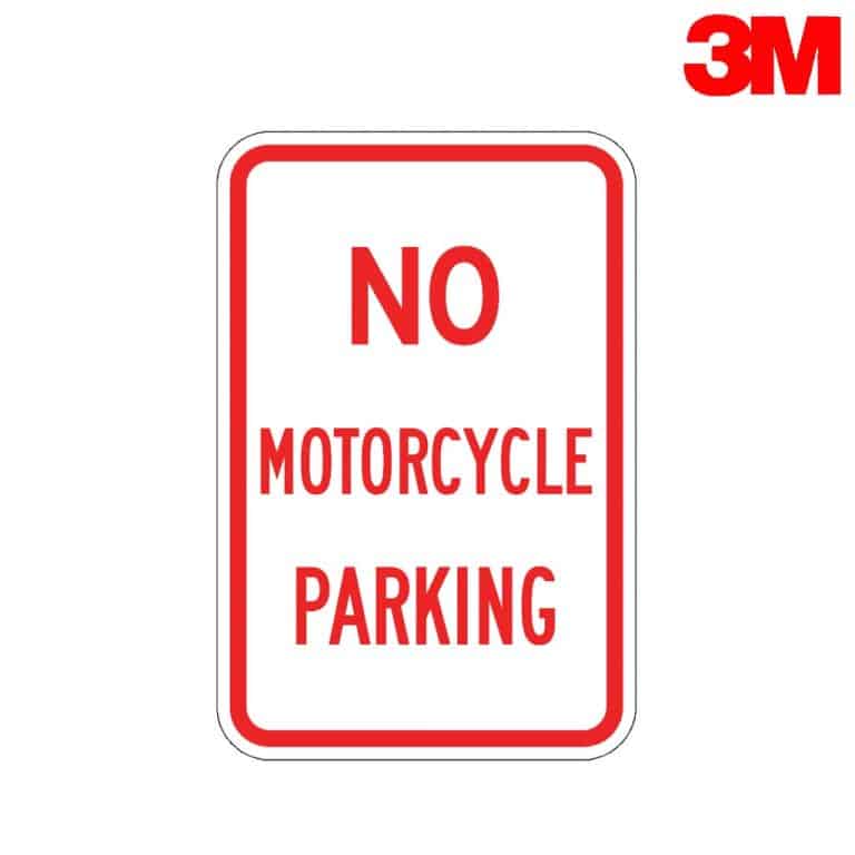 ป้ายไม่มีที่จอดรถจักรยานยนต์ สะท้อนแสง 3M