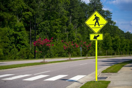 crosswalk warning sign