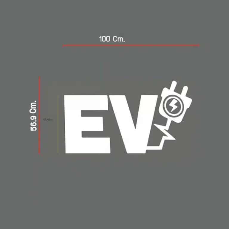 แผ่นติดถนน จุดชาร์จ EV แบบที่ 16 พื้นหลังโปร่งใส ขนาด 100x56.9 Cm. มาตรฐานญี่ปุ่น