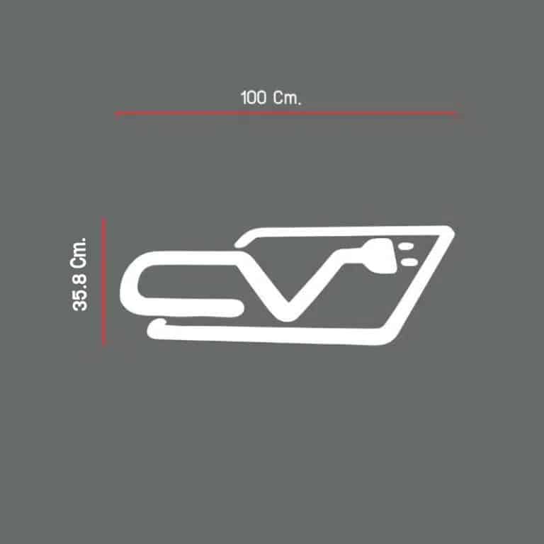 แผ่นติดถนน จุดชาร์จ EV แบบที่ 15 พื้นหลังโปร่งใส ขนาด 100x35.8 Cm. มาตรฐานญี่ปุ่น