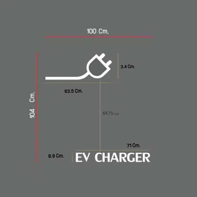 แผ่นติดถนน จุดชาร์จ EV แบบที่ 14 พื้นหลังโปร่งใส ตัวโลโก้ขนาด 63.5x3.4 Cm. + ตัวอักษรขนาด 71x8.9 Cm. มาตรฐานญี่ปุ่น