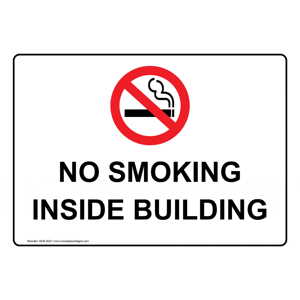 No smoking sign in the building