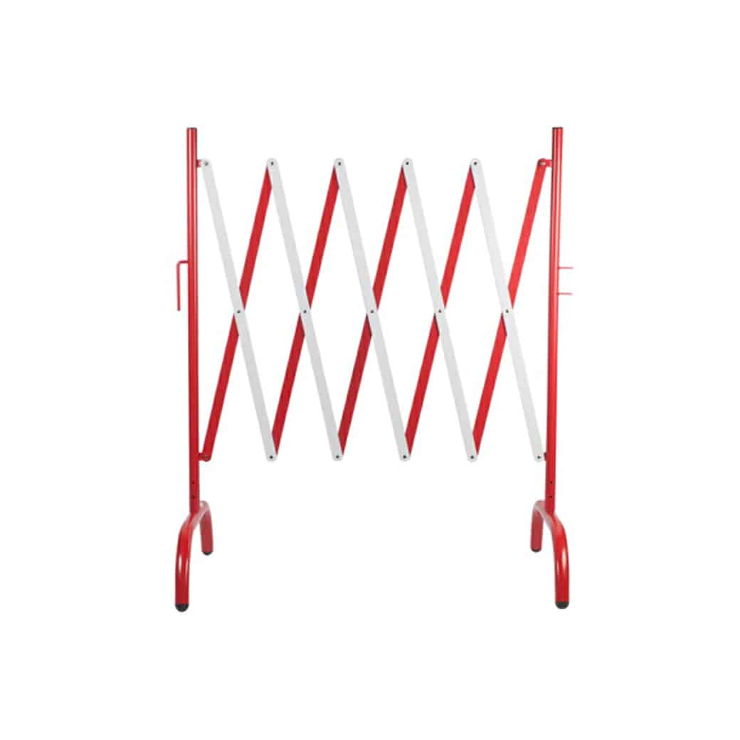 Retractable-Steel-Barrier-White-Red