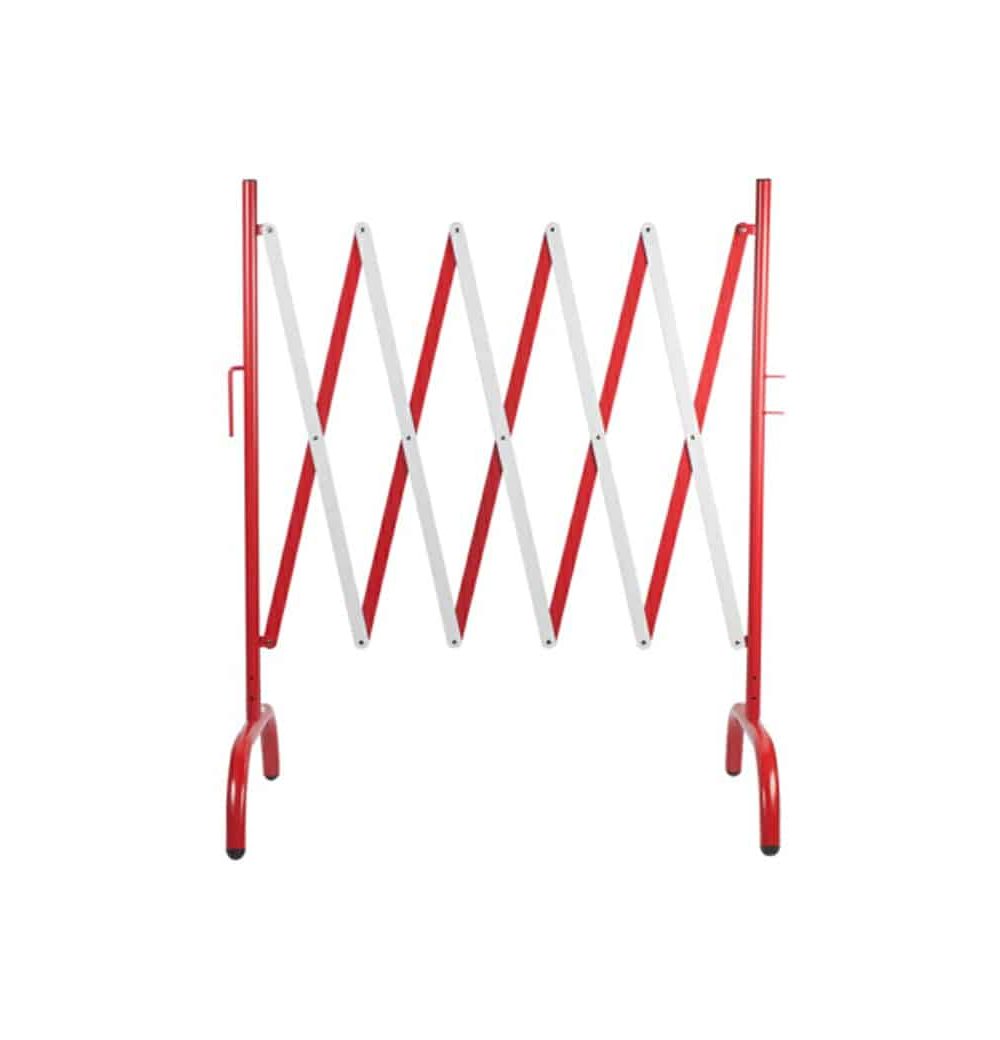 Retractable Steel Barrier White-Red 1